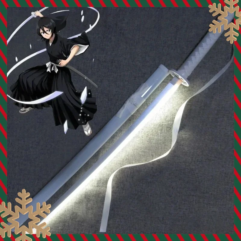 

39in/100cm Bleach Katana Led Light Luminou Sword Anime Ichigo Cosplay Prop Ninja Knife Real Japanese Katana Bright Samurai Sword