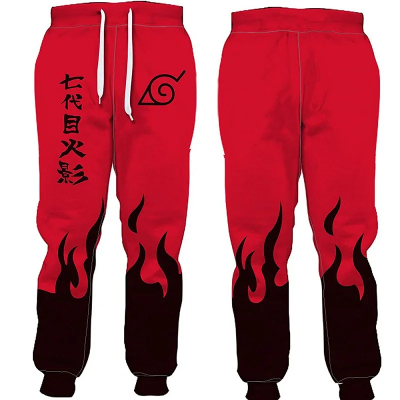 2023 New Naruto Anime Cartoon Akatsuki Cosplay Akatsuki Uchiha Itachi Full-Size Sports Pants Student 3D Printed Casual Pants