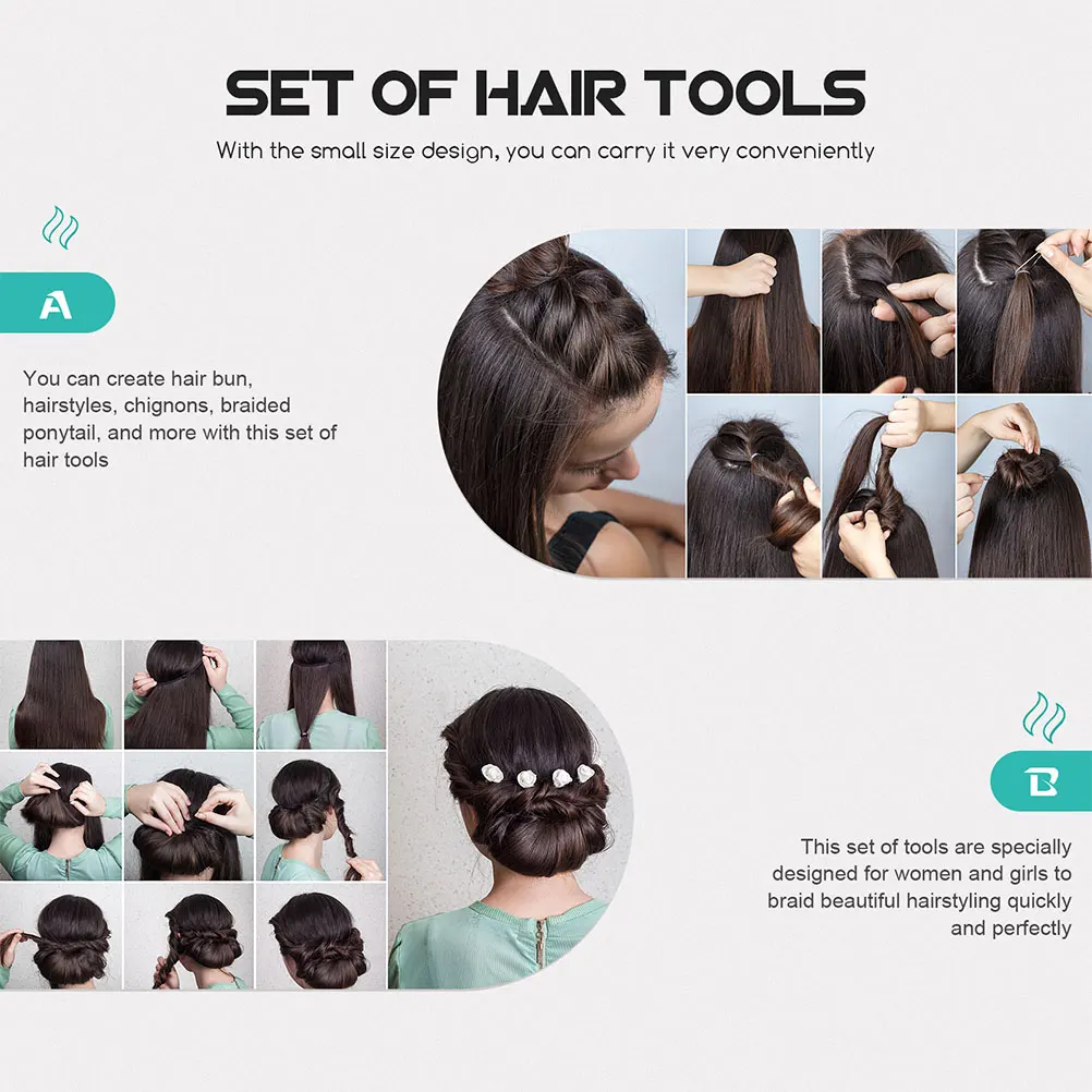 

12Sets Hair Braiding Tools Kit High-Grade Plastic Bun Makers for Women Quick Easy Hairstyle Creation Reusable Styling