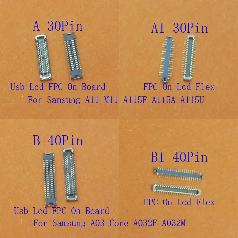 

2-50Pcs Display Charging Usb FPC Connector Lcd Charger Plug For Samsung Galaxy A11 M11 A03 Core A032F A115A/U A115F 30 34 40 Pin