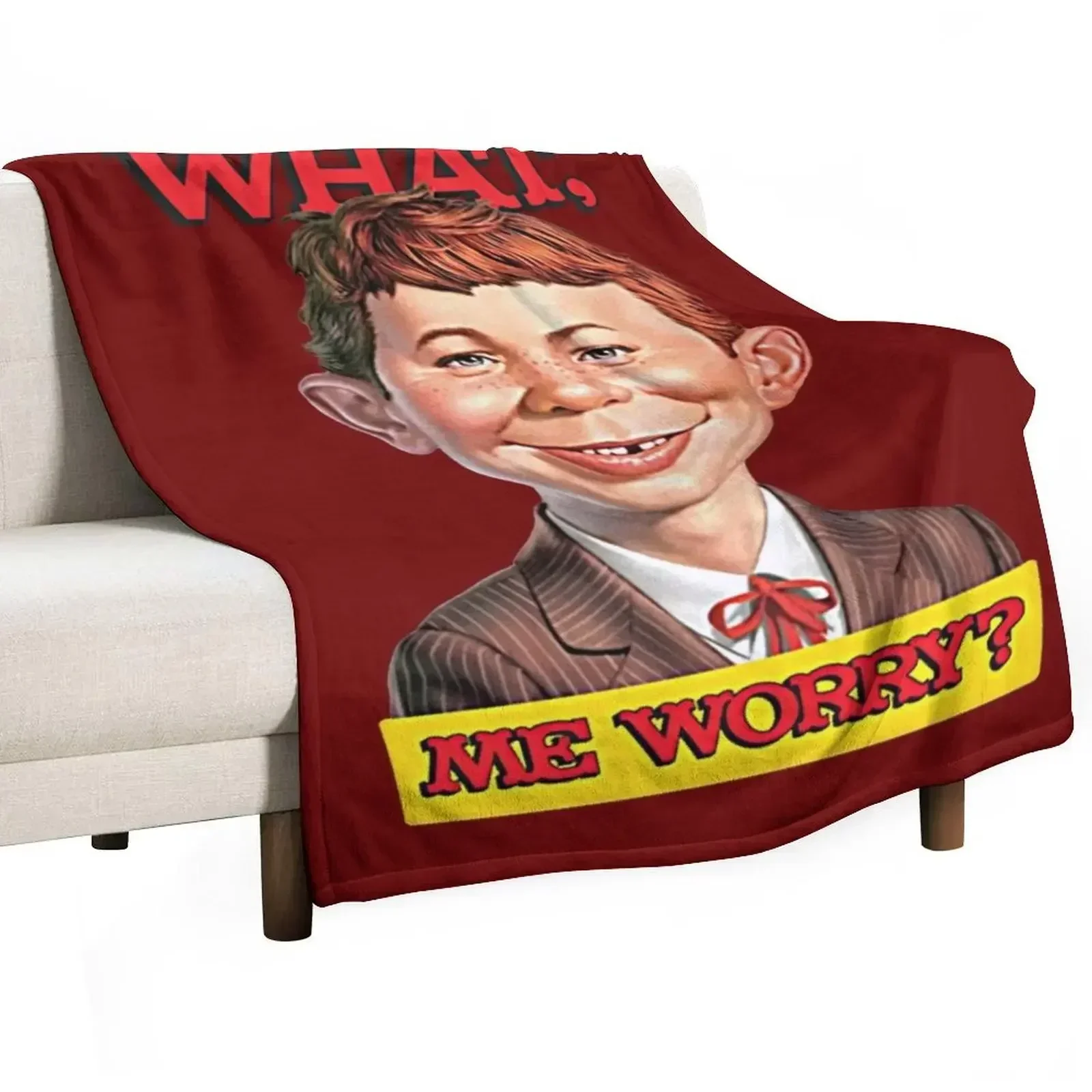 What, me worry? - Alfred Neuman v1 Throw Blanket Decorative Sofas decorative warm for winter Blankets