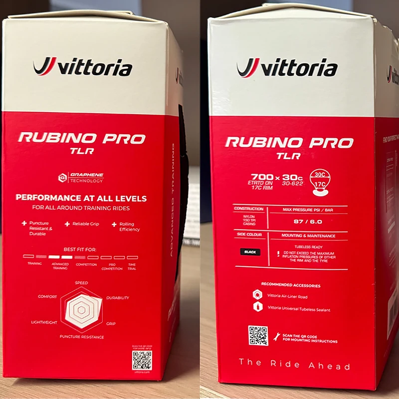 Vittoria Rubino Pro 700c Road Tire 25/28C Graphene 2.0