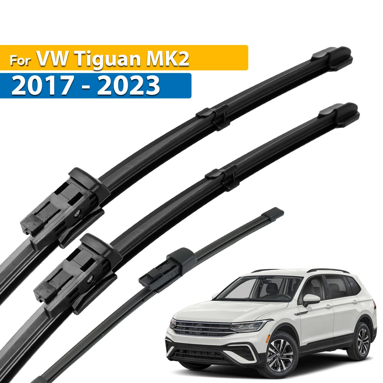 Erick's Wiper LHD Front & Rear Wiper Blades Set For VW Tiguan MK2 2017 - 2023 Windshield Windscreen Window Brushes 26''+21''+14''