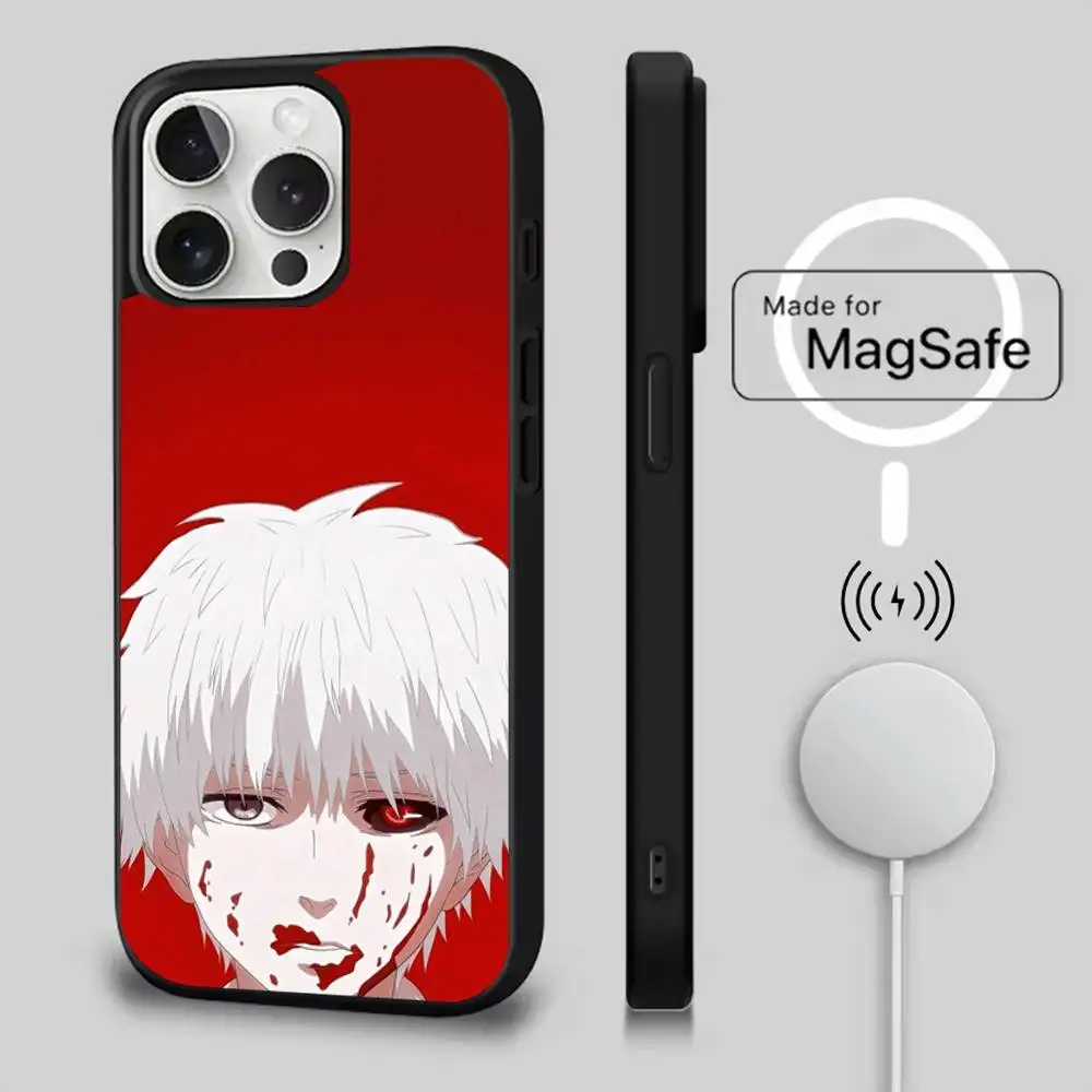 Чехол для телефона с аниме «Токийский гуль» для iPhone 17,16,15,14,13,12,11, Pro, Max, Plus, Mini, SE4, E с магнитной беспроводной зарядкой Magsafe
