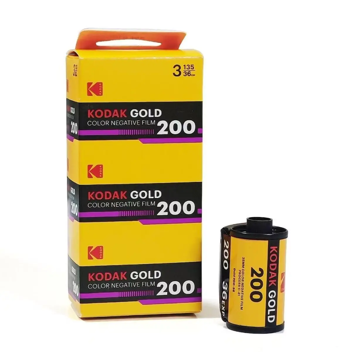 Película KODAK GOLD 200 de 35 mm, 36 exposiciones por rollo, 1, 2, 5, 6, 10 rollos para cámara KODAK M35 / M38, nuevo empaque (Fecha de caducidad: 2027)