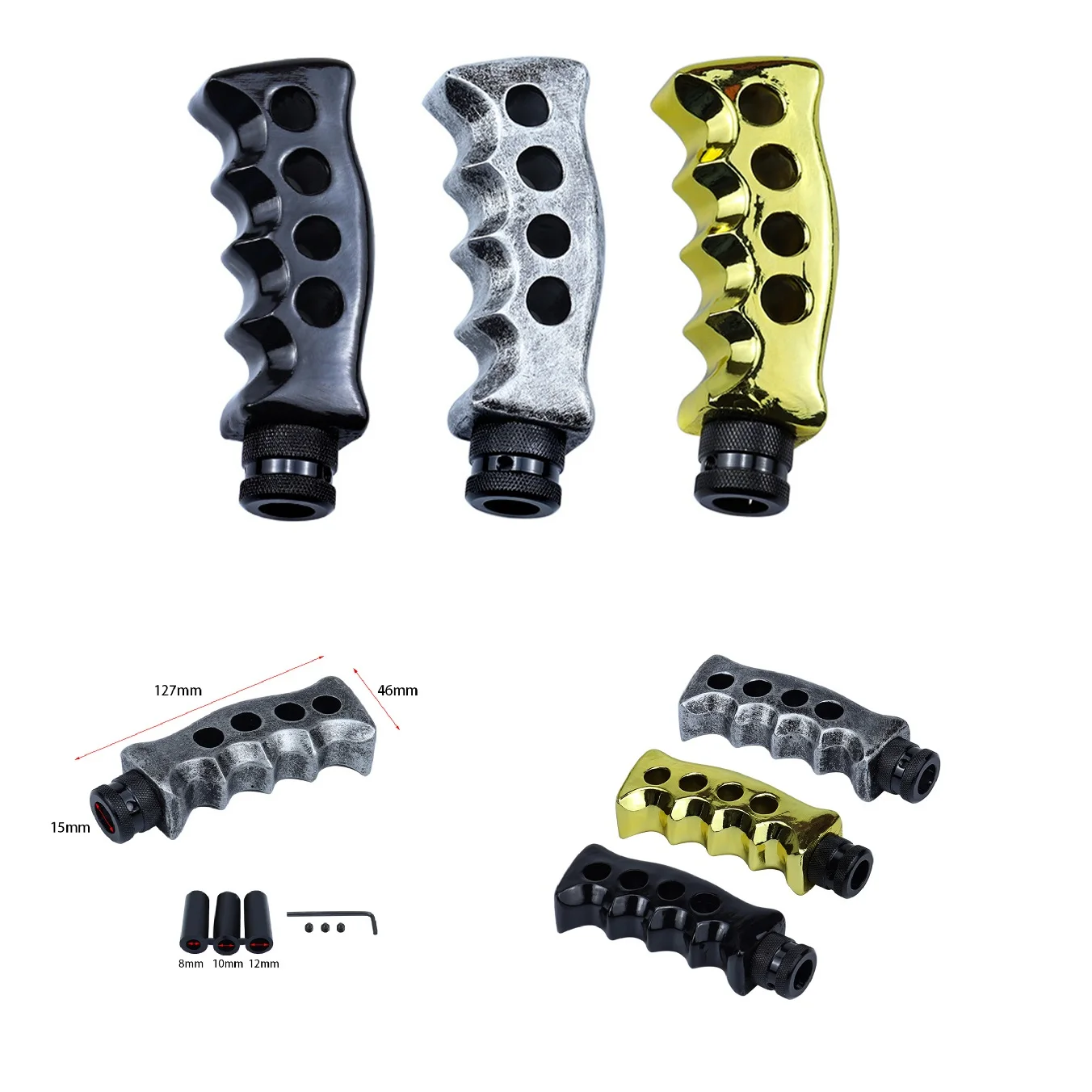 العالمي مقبض السيارة والعتاد التحول المقبض دليل ناقل الحركة والعتاد عصا رافعة شيفتر المقبض الألومنيوم في MT #2