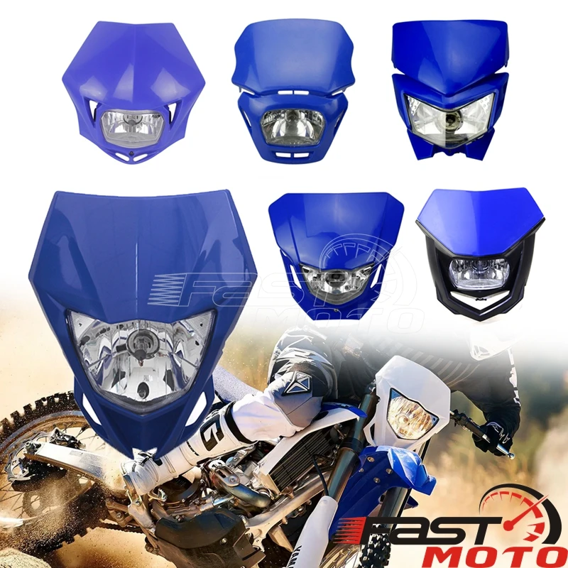 Universal Motorcycle Headlight Fairing For Yamaha WR250F WR450F Kawasaki KLX KX Motocross Head Light Headlamp Dirt Bike Off Road