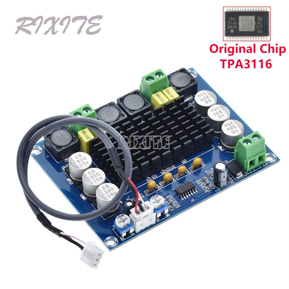 2*120W TPA3116D2 디지털 오디오 고전력 증폭기 보드 듀얼 채널 스테레오 클래스 D 오디오 전력 증폭기 모듈 DC 12V 24V
