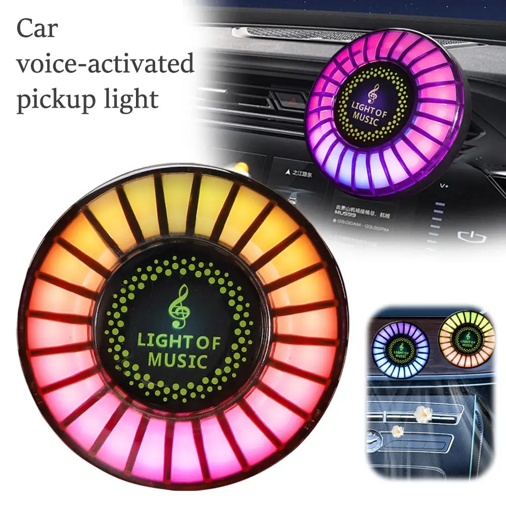 Car LED Sound Control Pickup Rhythm Lights Air Freshener Voice Atmosphere RGB Rhythm Control Multi-Color APP Light Activate F8Z3