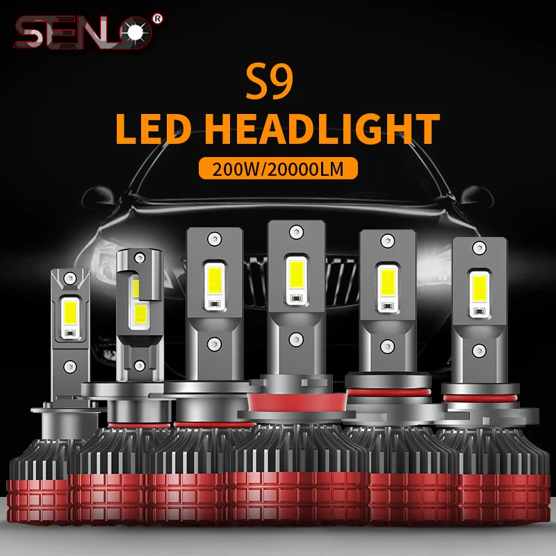 

2Pcs 360 Degree LED 20000LM 200W H7 H11 LED Bulb H1 H4 H9 9005 HB3 9006 HB4 Auto Car Headlight Bulb 6000K Fog Light 12V 6000K