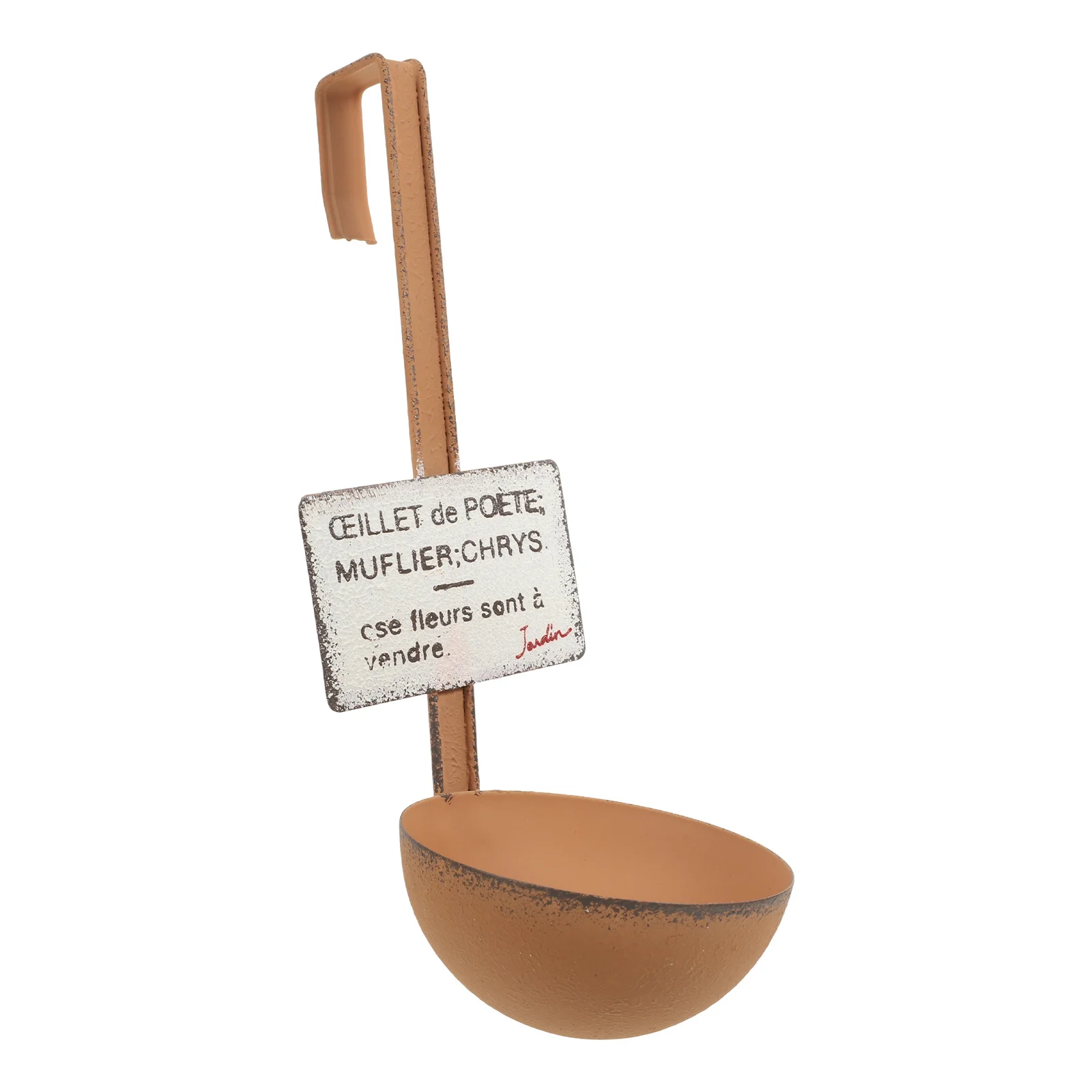 

Iron Hanging Flower Pot Spoon Shaped Unique Metal Planter For Garden Balcony Railings Decorative Wall Fence Plant Container