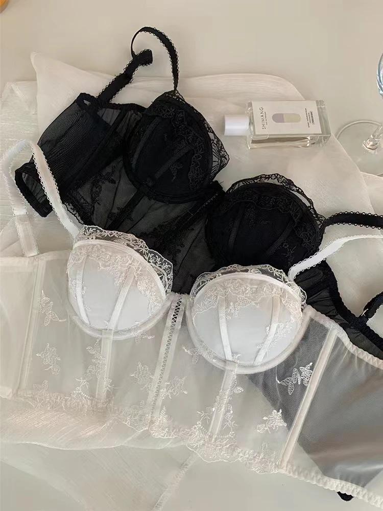 Women\'s Lace Bras Top Comfortable Black Bralette Victoria Secret Sexy Lace Lingerie Underwear Adjustable Lingerie Seamless Bra