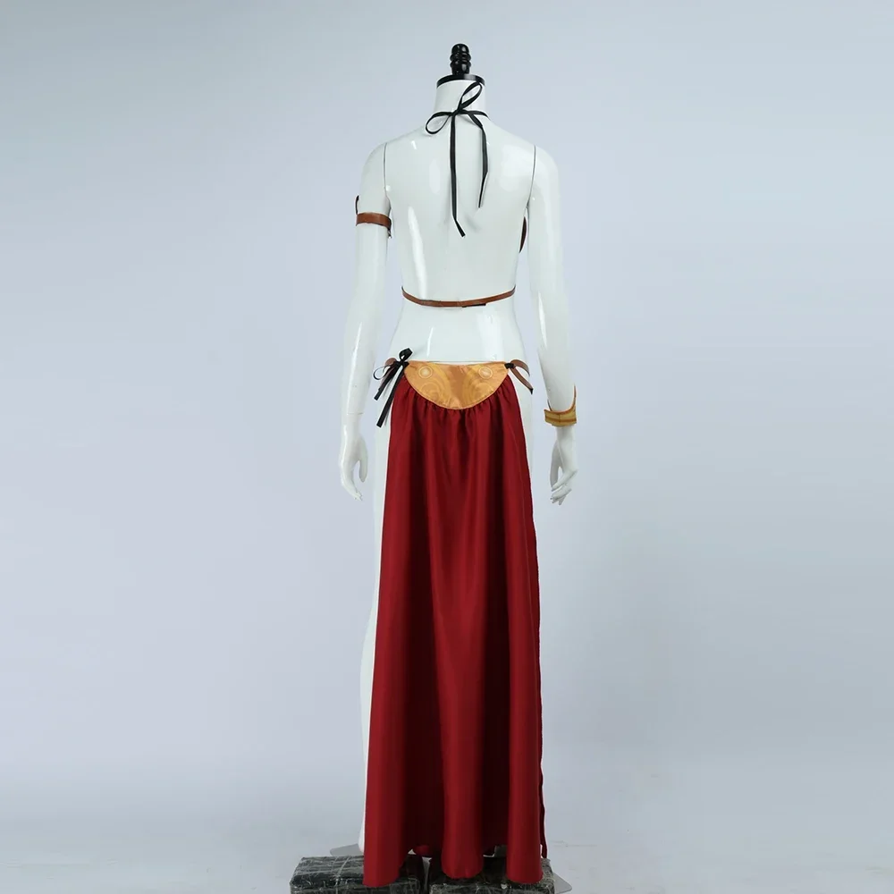 Princess Leia Cosplay Sexy Slave Dress Costume Movie Gold Color Fantasy Bikini Suit for Women Halloween Party Roleplay Outfit