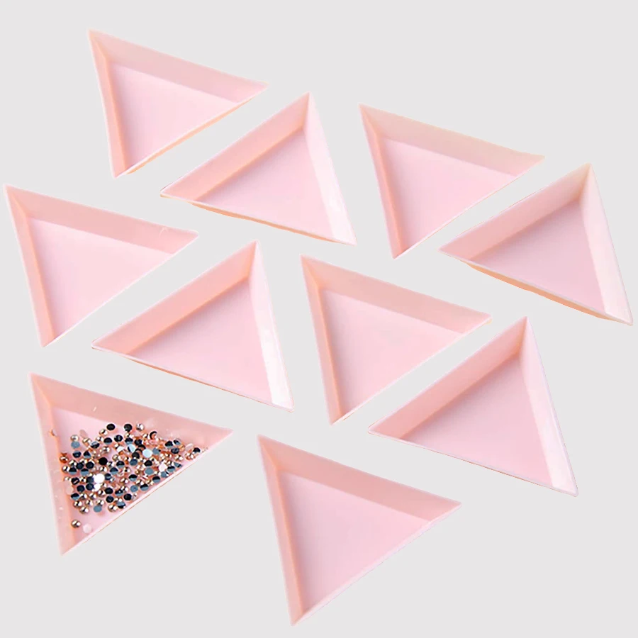 5/10/20/30Pcs Triangle Tray Organizer for Nail Art Rhinestones Jewelry Beads Storage And Display Clear Plastic Craft Supplies