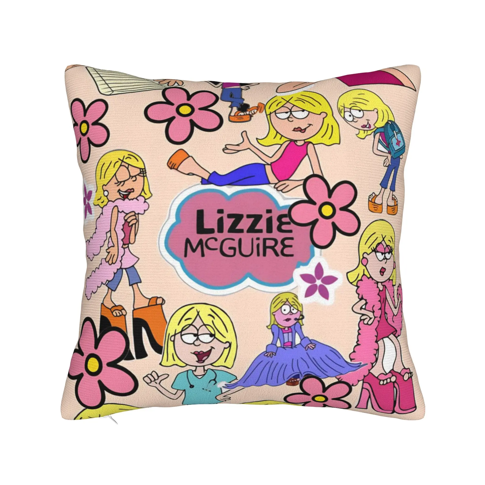 Lizzies Anime McGuires Square Pillowcases Polyester Home  Cushion Case Funny Decorative Pillowcase 40*40