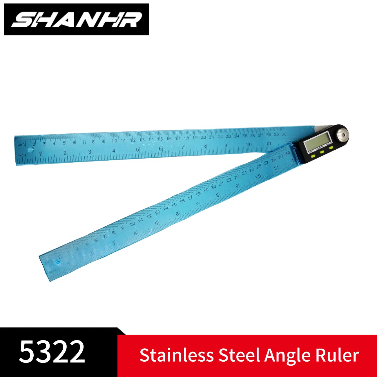 SHANHR 200 mm/300 mm règle d'angle numérique en acier inoxydable compteur d'angle électronique rapporteur électronique goniomètre jauge d'angle