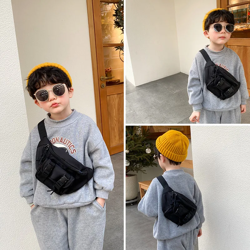 Mode Kinder Brusttasche lässig Jungen Mädchen Münze Geldbörsen Handtaschen einfache Leinwand Kinder Taille Umhängetasche kleine Umhängetaschen