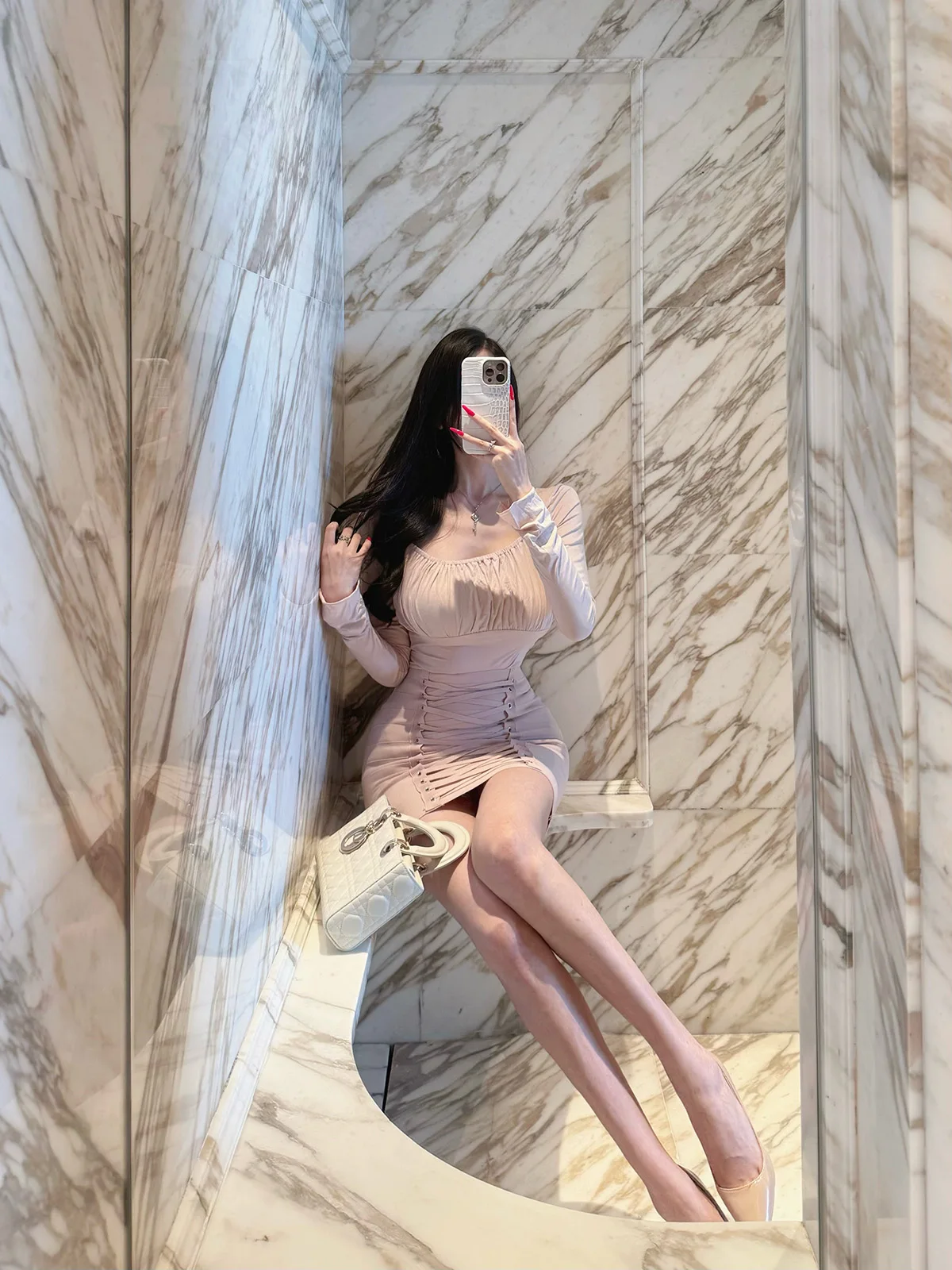 

Slimming Fi Sister Soft Sweet Fem Large Chest Display! Soft Korean Sle Pleated Slimming Top Women's Wrap Skirt