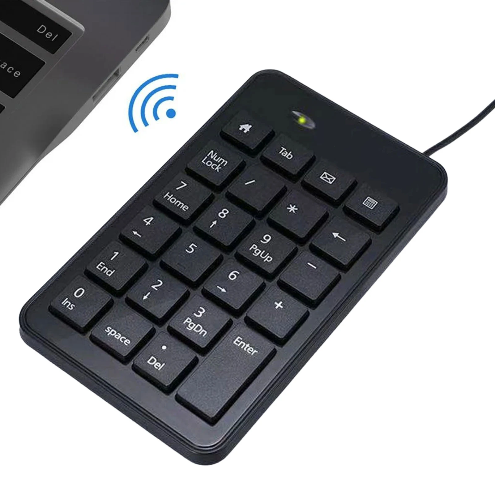 USB Number Pad Compact Numeric Keypad External USB Wired Numpad Silent Typing PC External Extension Small Numpad Number Pad