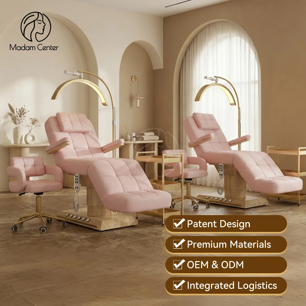Madamcenter - Muebles para Salón de Belleza, Cama de Estética Eléctrica, Cama Cosmética Facial, Camilla Estática, Maca Estática