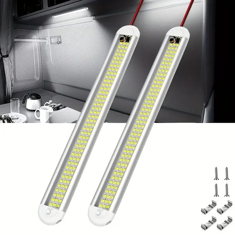 10W 12V 24V LED Interior Light Bar With Switch 120LEDs Car Reading For RVs Van Trucks Campers Boats Caravans Interior Work Light