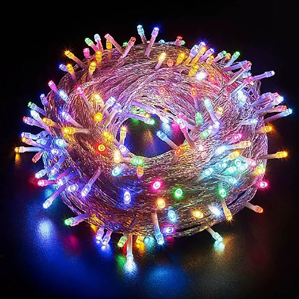 220V feriado levou luzes de Natal ao ar livre 100M 50M 30M 20M 10M levou string luzes decoração para festa feriado casamento Garland