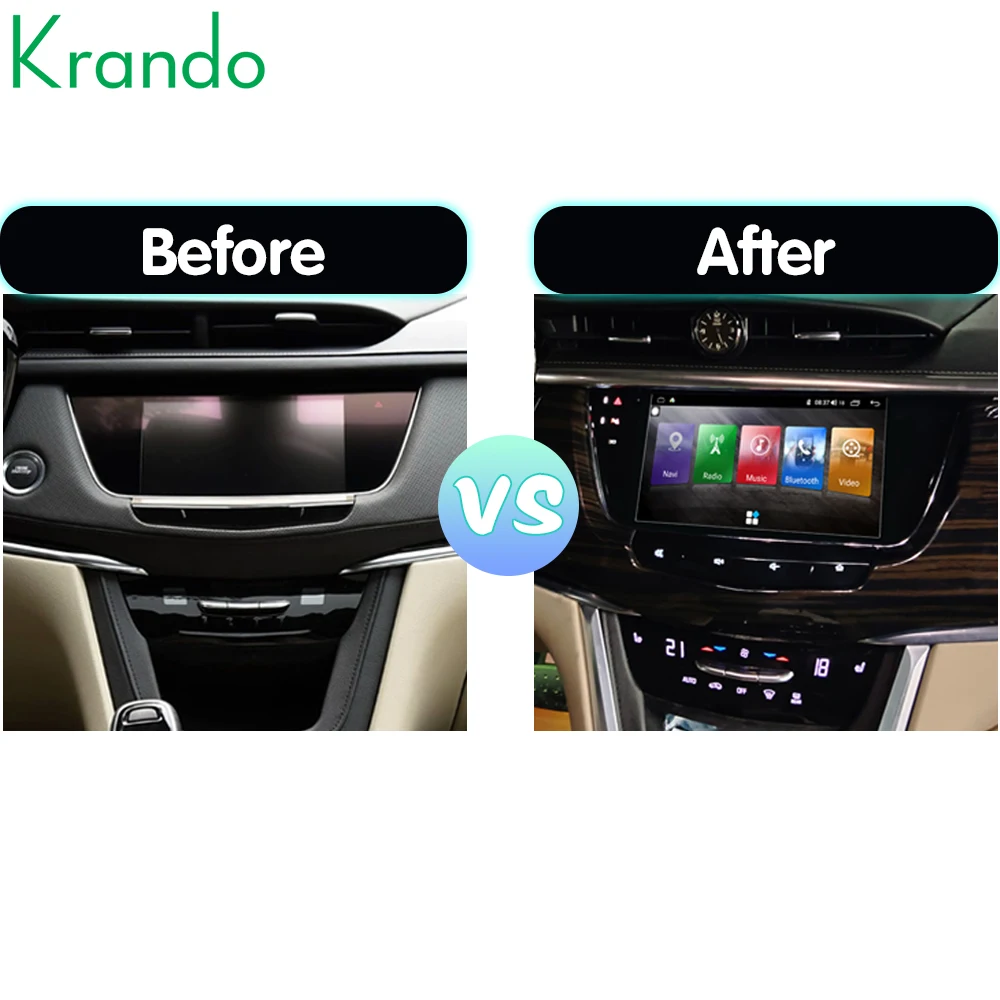 Krando 9'' Android 13 Car Tablet For Cadillac XT5 2016 - 2023 Audio Radio Wireless Carplay Navigation GPS  Multimedia Player