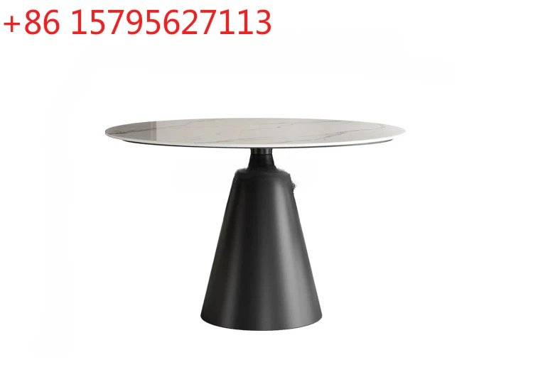 

Light Luxury Stone Plate round Dining Table Modern Simple Home Designer Model Small Apartment round Table Dining Table
