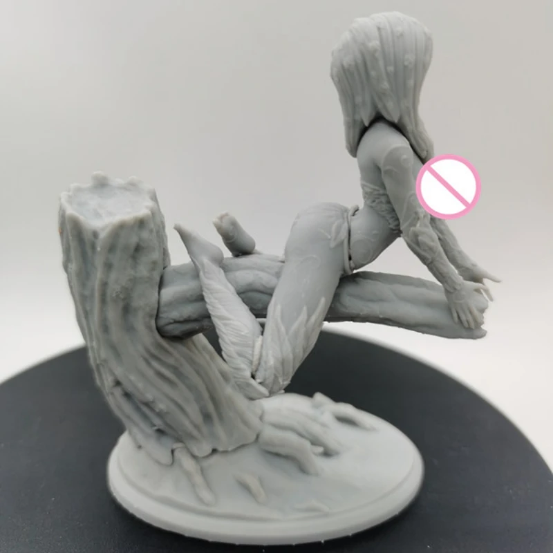 L'elfe féminin sur l'arbre Nsfw, bricolage, modèle en résine à l'échelle 1/24, Kit à assembler, jouet de Statue non assemblé et non peint