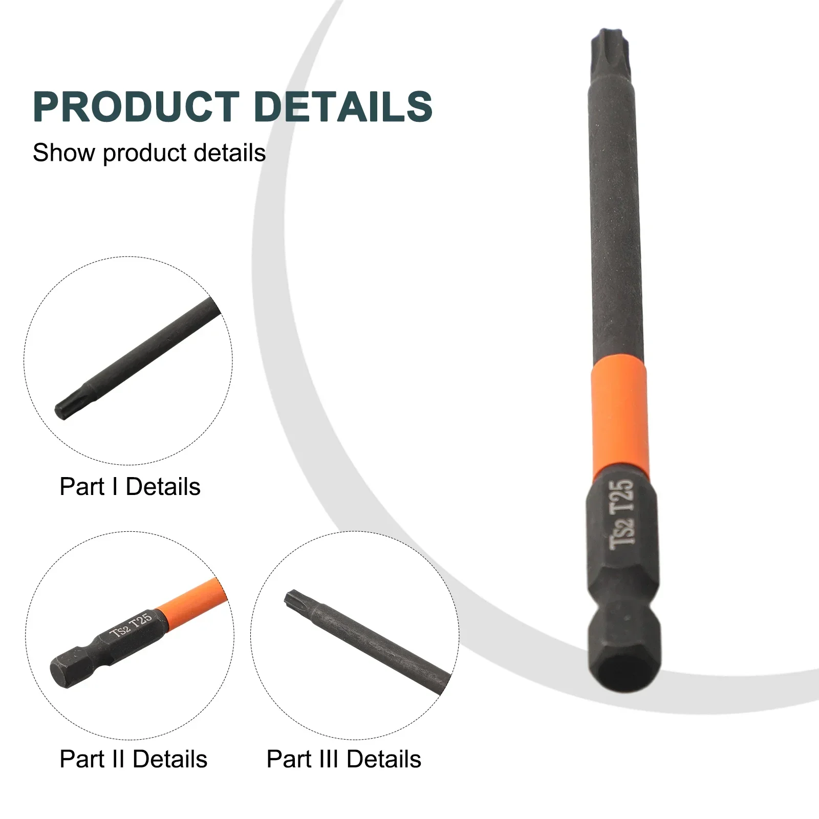 Durable 100mm 1PC Hex Head Drill Bit  Magnetic Torx Screwdriver Bits Suitable for Electric Tools and Air Drills
