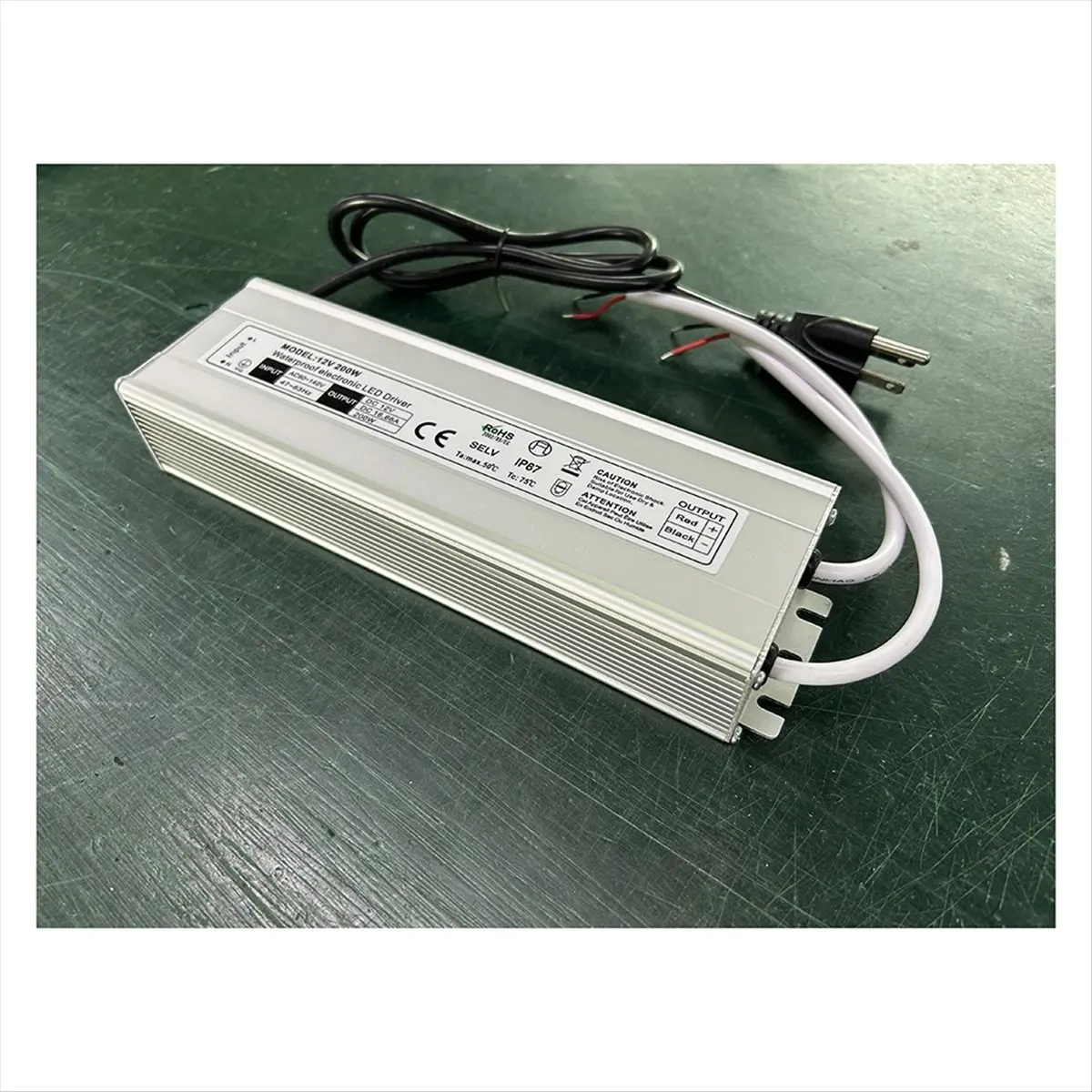 

A24I LED Driver 200W Waterproof IP67 Power Supply Transformer Adapter 90V-140V AC to 12V DC Low Voltage Output,US Plug