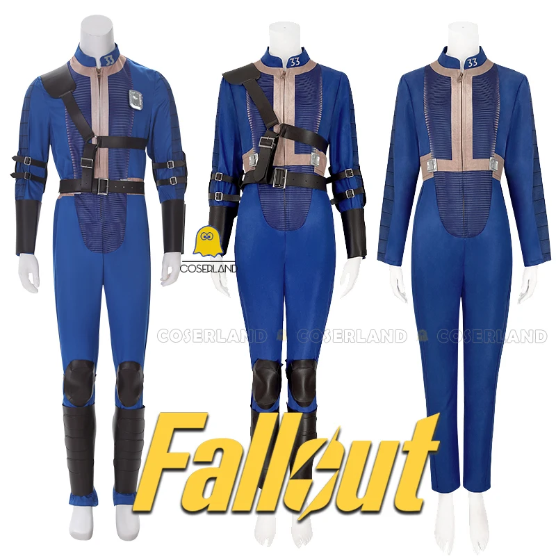 Lucy MacLean Cosplay Costume Fall Cos Out Vault 33 Female Male Survivor Suit Jumpsuit Uniform Halloween Party Women Men Props