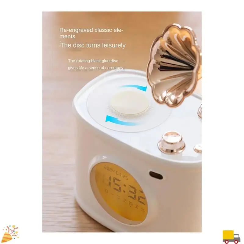 A32HOT-Bluetooth Altoparlante Orologio retrò Sveglia Calendario con display Desktop Decorazioni per la casa Regalo creativo Piccolo altoparlante