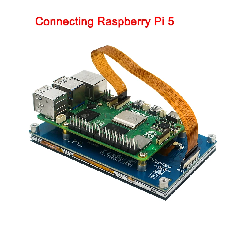 Imagem -06 - Mini Monitor de Tela Sensível ao Toque Ips Raspberry pi 4.3 Polegada Dsi 800x480 Display Lcd Rpi 4b 3b Mais 3b