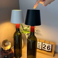 Wireless Bottle Table Lamp 3Colors Dimmable Touch Night Light USB Rechargeable desk lamp for Bar  Room Study Office desk light