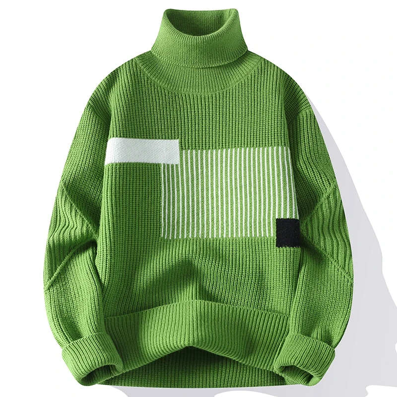 Sweter Turtleneck pria non-besi, pakaian musim semi musim gugur musim dingin 2024, pullover kasual gaya klasik 3XL 4XL