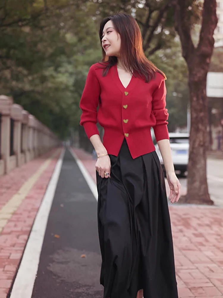 

Faionable V-Ne Camere Sweater Long Sve Вязаный кардиган для похудения Женский осенне-зимний новый Sle Европейский сгусток...