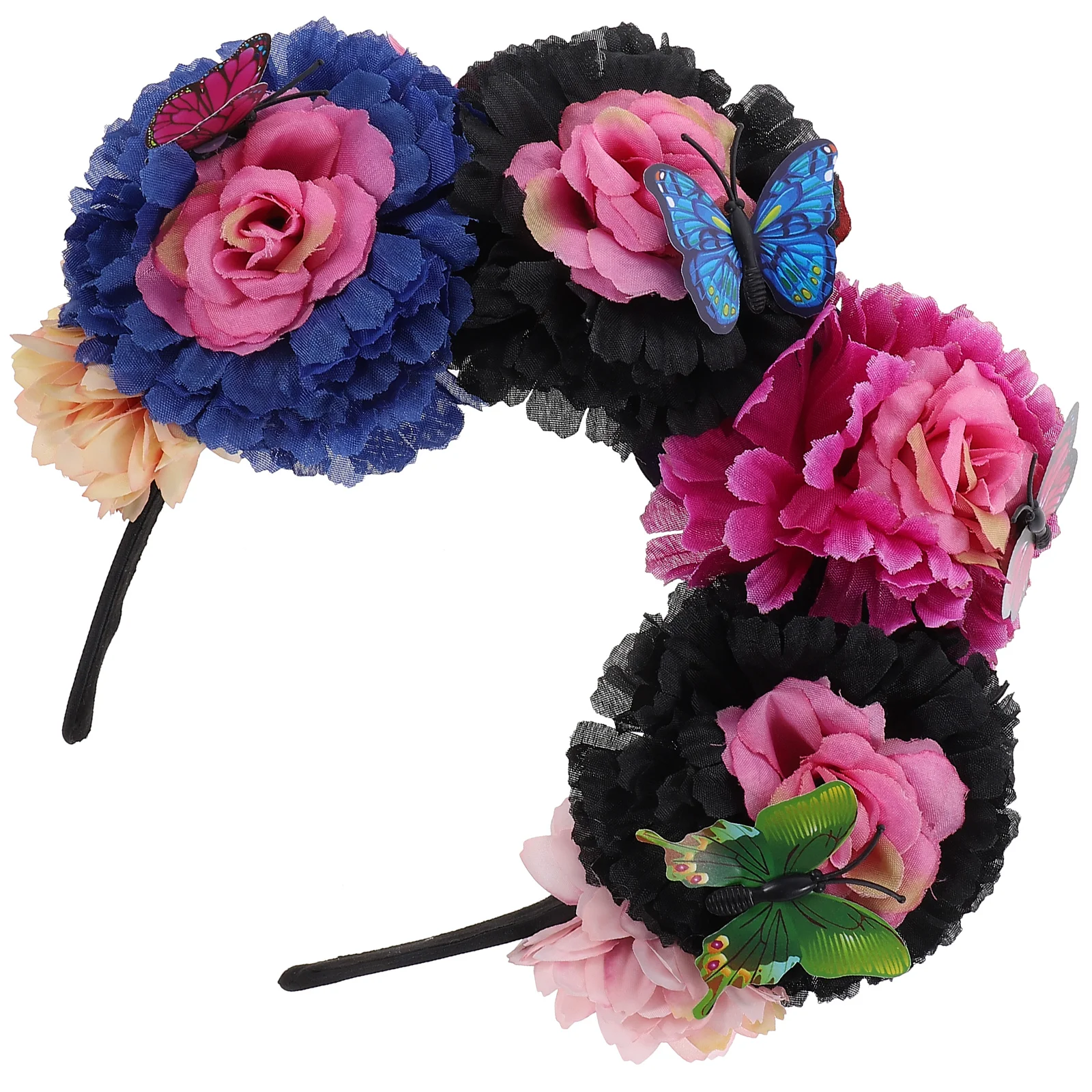 Diadema Day Dead, tocado de mascarada, accesorios para el cabello mexicanos para mujer, tela de fiesta de disfraces encantadora