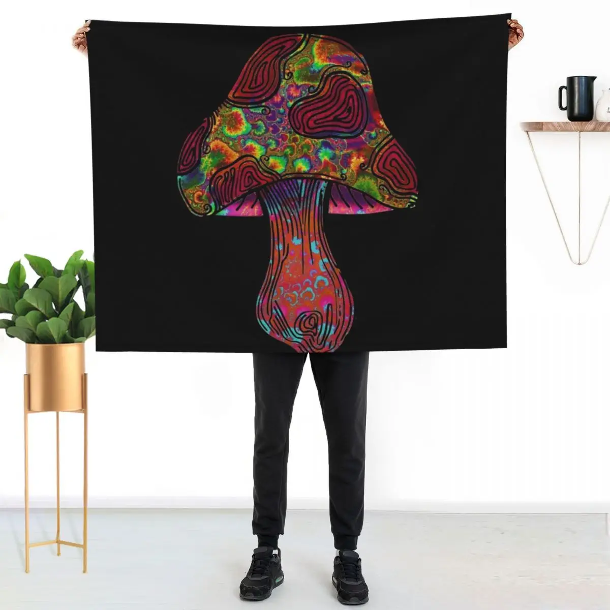 Fractal Shroom 2050 Throw Blanket Blankets For Bed Sofa Quilt Decorative Sofas funny gift Moving halloween Blankets