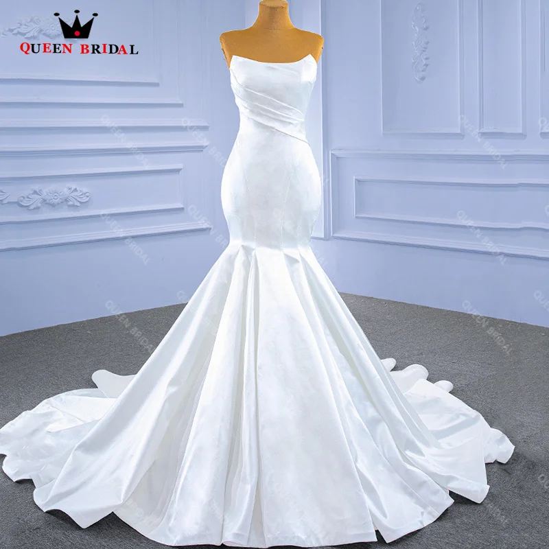 인어 웨딩 원피스 새틴 스트랩리스 민소매 드레스, 2023 robr de mariée en, 우아한 맞춤형 XX38