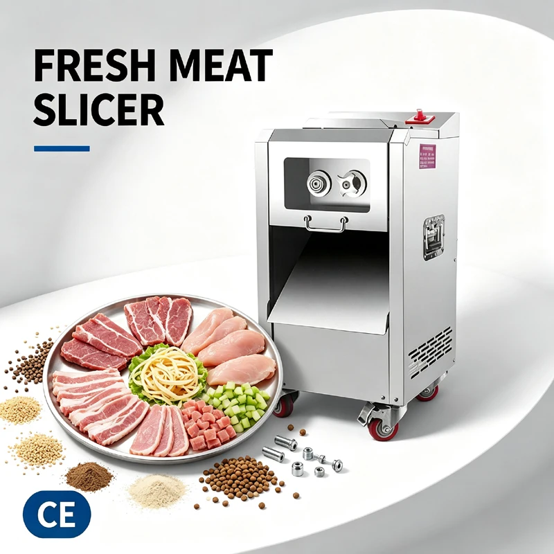 Automatic Fresh Meat Cutter Vertical Design For Pork Beef Fish Chicken Breast Canteen Restaurant Application Meat Slicer