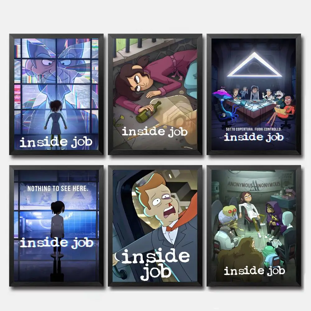 Póster personalizado de A-Anime Inside JobS, pegatina de arte de pared engrosada de PP para decoración del hogar