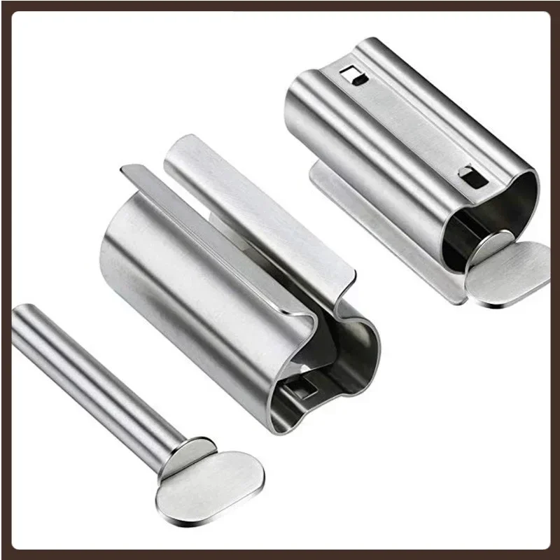 

Bathroom Accessories Toothpaste Squeezer Tube Roller Stainless Steel Wringer Roller Rotate Dispenser for Ointments Cosmetics