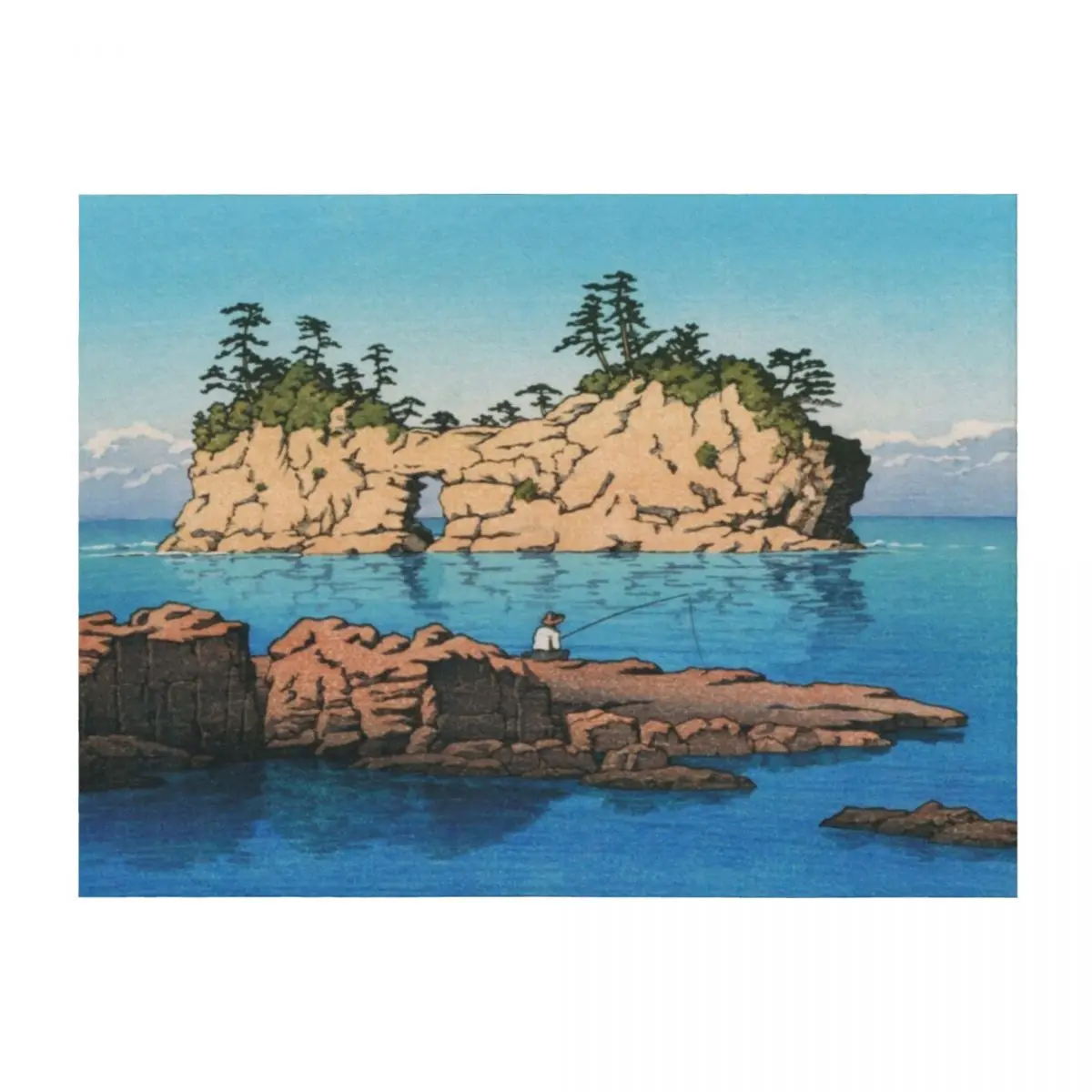 

Engetsu Island in Shirahama by Kawase Hasui Throw Blanket Beach heavy to sleep Travel Blankets For Baby Blankets