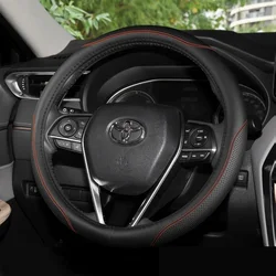For Toyota Camry Corolla RAV4 2023 Universal Seasons Car Steering Wheel Cover Shell Interior Car Accessories Genuine Leather