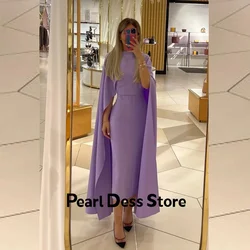 Pearl Evening Dresses Woman Elegant Luxury Evening Dress 2024 Satin Royal Engagement Dress Es Purple Fish Tail Shawl Ball Gowns