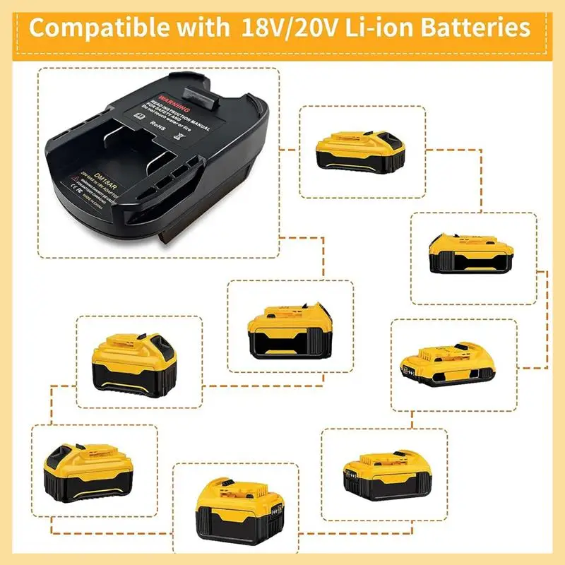 

Adapter Battery Tool Accessory for Ridgid&AEG 18V Battery Tools Bottom Compatible for Dewalt 18V 20V for Milwaukee 18V Batteries
