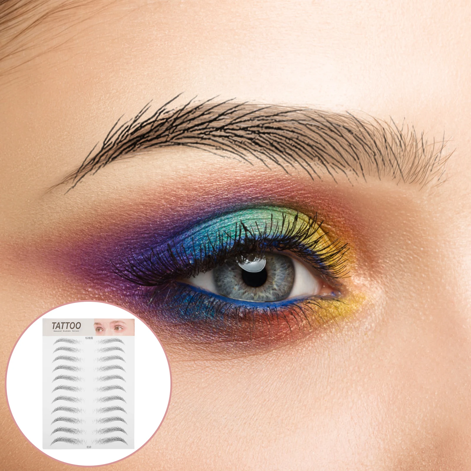 

5pcs Black 6D Realistic Waterproof Eye Hair-Like Long Lasting Adhesive Brow Stickers For Women Men Natural Makeup Brow