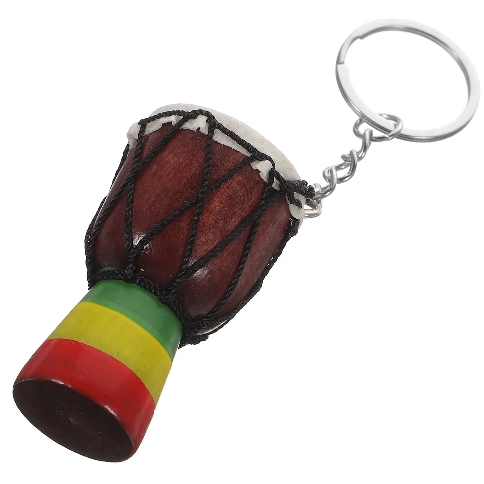 

1pcs African Drum Keychain Djembe Ornament Retro Wood Key Ring Pendants Bag Hanging Decor Mini Nigerian Cute Charm Gifts