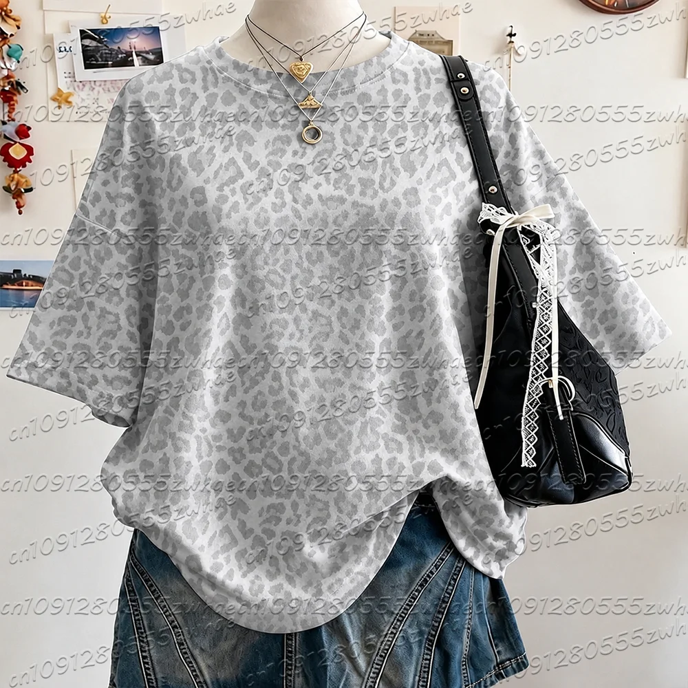 2026 Latest Fashion Women's Leopard Tiger Printed T-shirt Summer Men Women Y2K Casual Loose Large Short SleeveWomen's Clothing